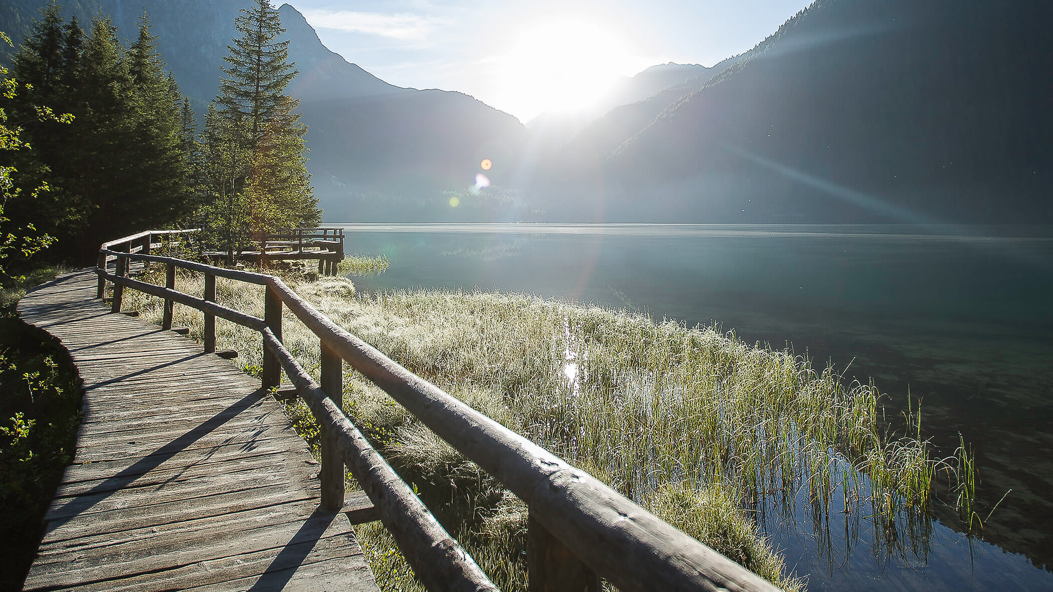 Jetty at the lake Anterselva - OLM Nature Escape